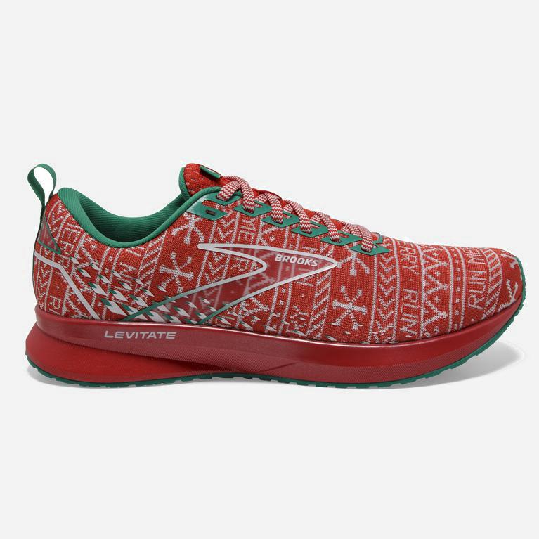 Brooks Levitate 5 Hardloopschoenen voor Dames Rood/Wit/Groen (NVOJP-9854)